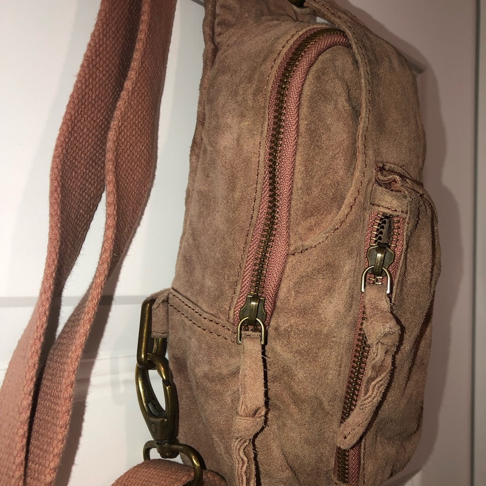 Free People FP Hudson Suede Sling Boho Bag Purse - Picture 7 of 8